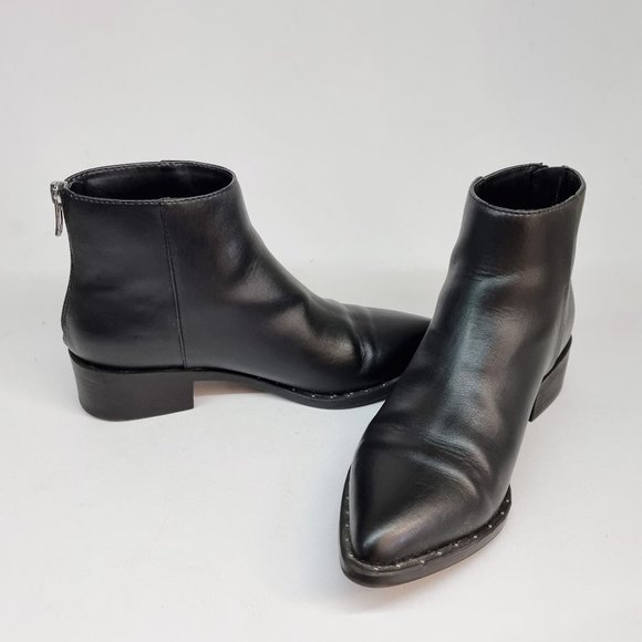 Betts Shoes - Betts TikTak Pointed Toe Ankle Boot Black Size 6